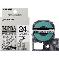 キングジム　テプラ　PROテープ　ケーブル表示　24mm　白ラベル（黒文字）　1個（8m巻）　SV24KN（わけあり品）