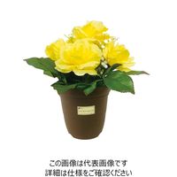ユニット（UNIT） 造花鉢 バラ（黄色） 1個 935-42（直送品）