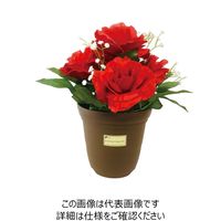 ユニット（UNIT） 造花鉢 バラ（赤色） 1個 935-43（直送品）