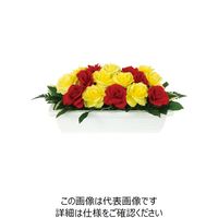 ユニット（UNIT） 造花プランター 白 バラ（赤・黄） 1個 935-021（直送品）