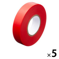 現場のチカラ ビニールテープ 赤 幅19mm×長さ20m アスクル 1セット（5巻入） オリジナル