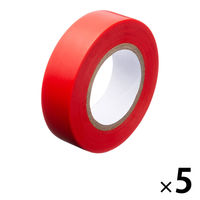 現場のチカラ ビニールテープ 赤 幅19mm×長さ10m アスクル 1セット（5巻入） オリジナル