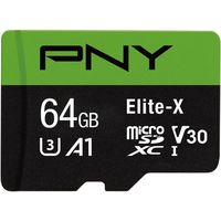 PNYブランド Elite-X Class10 U3 V30 A1 microSDメモリカード 64GB P-SDU64U3WX-GE（直送品）