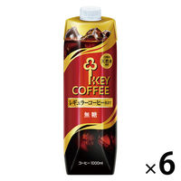 キーコーヒー　リキッドコーヒー　1.0L　無糖　1箱（6本入）（わけあり品）