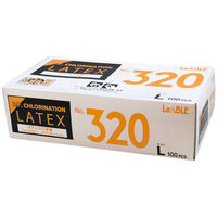 リーテック　ラテックス手袋 クロリネーション No.320 ノンパウダー（パウダーフリー）　Lサイズ　320L　1箱（100枚入）（使い捨てグロー（わけあり品）