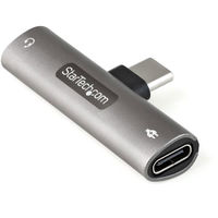 Startech.com USB Type-C イヤホンジャック 変換アダプタ/60W PD 同時充電対応/3.5mm TRRS ジャック CDP235APDM