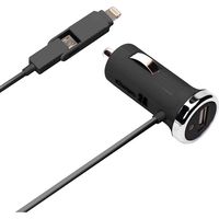 PGA Lightning+micro USBツインコネクタ DC充電器 USBポート付 PG-TUD21A