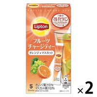 【ビタミン】リプトン フルーツチャージティースティック オレンジ＆マスカット 1セット（10本：5本入×2箱）