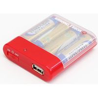 エアージェイ USB ポート付 乾電池式緊急充電器1R BJ-USB1A RD 2個（直送品）
