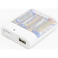 エアージェイ USB ポート付 乾電池式緊急充電器1W BJ-USB1A WH 2個（直送品）