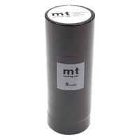 mt マスキングテープ 8P（同色8巻セット） マットブラック　幅15mm×7m MT08P207R 1個 カモ井加工紙（直送品）