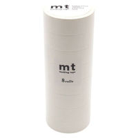 mt マスキングテープ 8P（同色8巻セット） マットホワイト　幅15mm×7m MT08P208R 1個 カモ井加工紙（直送品）