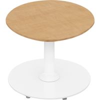 【組立設置込】コクヨ フランカ テーブル 円形単柱脚 幅450×奥行450×高さ450mm ナチュラルオーク×ホワイト 1台（直送品）