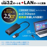 サンワサプライ USB3.2-LAN変換アダプタ(2.5Gbps対応) USB-CVLAN5BK 1個（直送品）
