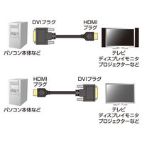 サンワサプライ　HDMI-DVI-D変換ケーブル　HDMI[オス]-DVI-D24ピン[オス]　ブラック　1m　KM-HD21-10　（わけあり品）