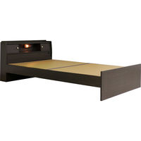 友澤木工 機能性畳ベッド 高さ3段階調整 ダブル 美草茶 1410×2150×720mm 1台