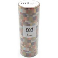 mt マスキングテープ 8P（8巻セット）モザイク [幅15mm×7m] MT08D カモ井加工紙