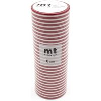 mt マスキングテープ 8P（8巻セット）ボーダー [幅15mm×7m] MT08D カモ井加工紙