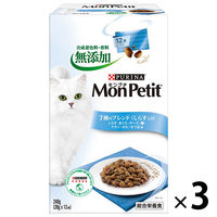 モンプチ（MonPetit）猫用 ボックス 7種のブレンドしらす入り 240g 3個 キャットフード 猫 ドライ おやつ