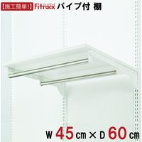 藤山 Fitrack(フィットラック) 棚＋Wパイプ 幅450×奥行600mm ホワイト TP4560E 1セット（直送品）
