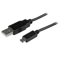マイクロUSB充電ケーブル USB-A-USB Micro-B/ケースを外さずに充電できるスリムケーブル