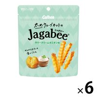 太めウェーブカットのJagabee サワークリームオニオン味 35g 6袋 カルビー スナック菓子 おつまみ