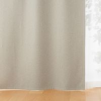 無印良品 ポリエステルドビー織ノンプリーツカーテン（防炎・遮光性） 幅100×丈135cm用 ベージュ 良品計画