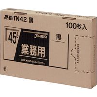ジャパックス 業務用ポリ袋 45L100枚BOX 黒 厚み0.025mm 6BOX入り TN42 1セット（600枚）