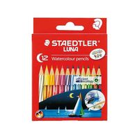 ステッドラー（STAEDTLER） 水彩色鉛筆 ステッドラー・ルナ 12色ショートセット 1371001C12 7-6041-01（直送品）
