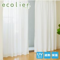 バード UVカットミラーレースカーテン エコリエ 幅1000×丈1080mm U-1 1セット（2枚入）（直送品）