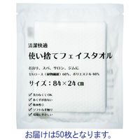 三和 使い捨てフェイスタオル ECO-2484　1袋(50枚:1枚×50)