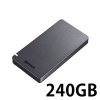 バッファロー USB3.1（Gen2） ポータブルSSD 240GB ブラック SSD-PGM240U3-B（直送品）