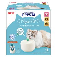 ピュアクリスタル 猫用 ニャーロ 給水器 オフホワイト 1L ジェックス