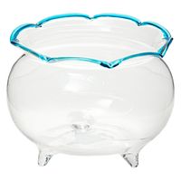 エイチツーオー ガラス金魚鉢 Ｓ ブルー Φ１０×８ｃｍ 274276 1個（直送品）