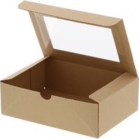 シモジマ 食品箱 ネオクラフト 窓付BOX M クラフト 004248044 1袋（20枚）