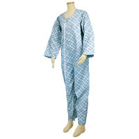 幸和製作所 テイコブエコノミー上下続き服 （介護用パジャマ） サックス S UW01（直送品）