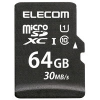 マイクロSD カード 64GB UHS-I SD変換アダプタ付 データ復旧サービス MF-MS064GU11LRA エレコム 1個（直送品）
