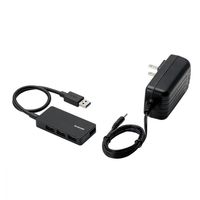 USBハブ 3.0 4ポート セルフパワー タブレット向け ACアダプタ ブラック U3HS-A420SBK エレコム 1個（直送品）