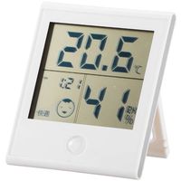オーム電機 時計付き温湿度計 ホワイト インフルエンザ 熱中症対策 温度計 湿 TEM-200-W 5個