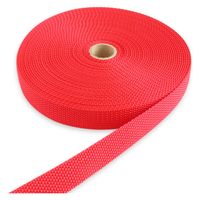 日本紐釦貿易 日本紐釦 パイレンバンド ポリプロピレン製 巾 20mmx10m巻 赤 PM20-10-8 5巻単位（直送品）