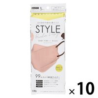 STYLEマスク バイカラー ベビーピンク×ブラウン 1セット（5枚入×10袋）シンズ 個包装 カラーマスク