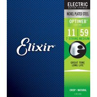 Elixir エリクサー エレキギター弦 OPTIWEB コーティング弦 7弦 Medium .011-.059 #19106（直送品）