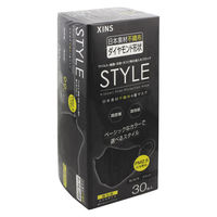 シンズ（xins） STYLEマスク ブラック ふつうサイズ 1ケース（１箱30枚×40箱）（直送品）