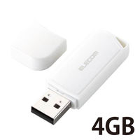 USBメモリ 4GB USB2.0対応 キャップ式 セキュリティ機能対応 ストラップホール付 ホワイト MF-HMU204GWH エレコム 1個（直送品）