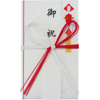 今村紙工 社内用祝儀袋 赤白7本花結び 印刷済短冊付 NO3653 1包（10枚入）（直送品）