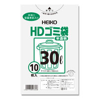 【ケース販売】シモジマ HEIKO ゴミ袋 HD 半透明 30L 006603701 1ケース(10枚入×50袋 合計500枚)（直送品）