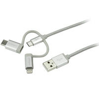StarTech.com lightning/USB-C/Micro-Bケーブル 1m LTCUB1MGR（直送品）