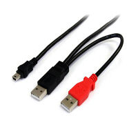 Startech.com 外付けHDD対応USB Y字給電ケーブル ブラック
