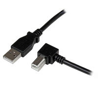 Startech.com USB2.0 ケーブル A-B（L型右向き） ブラック