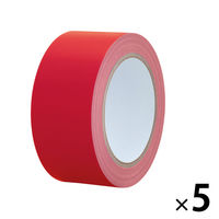 【ガムテープ】カラー布粘着テープ No.240 0.24mm厚 幅50mm×長さ25m 赤（レッド） APMジャパン 1セット（5巻入）